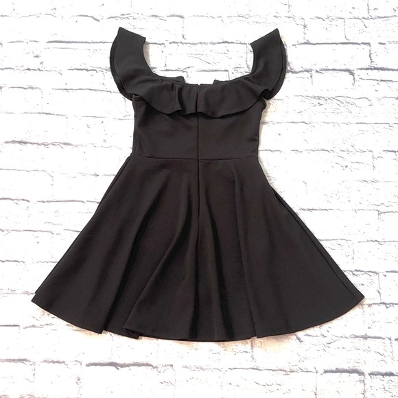 Lulus Black Ruffle Mini Dress Fit and Flare Skater Party Formal Dress Size Small - Picture 9 of 12